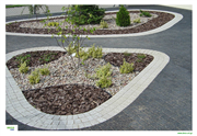 exterior garden, landscaping made by using DECO Uni and natural stones